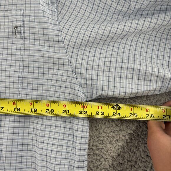 Simms Plaid Button Up Shirt Men's Large L Blue Fishing Breathable Cotton Blend - Picture 6 of 8